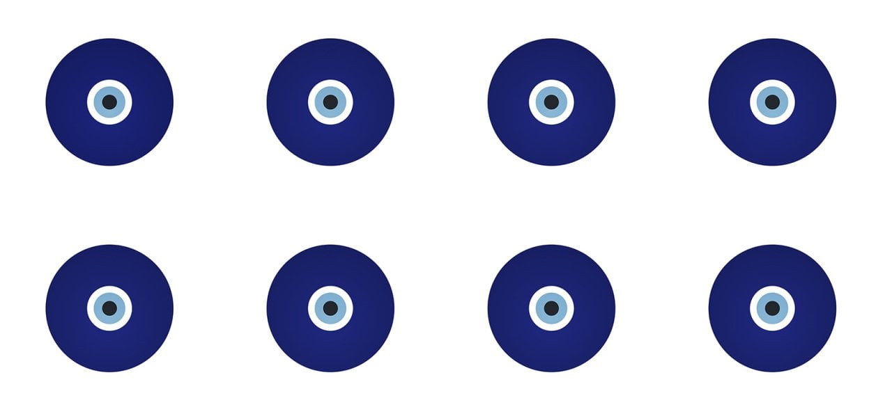 Nazar Boncuğu Desenli Kahve Supla Kumaşı 8 tane kahve suplası-60 cm