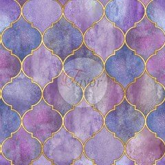 Mor Moroccan Desenli Kumaş 2 mor