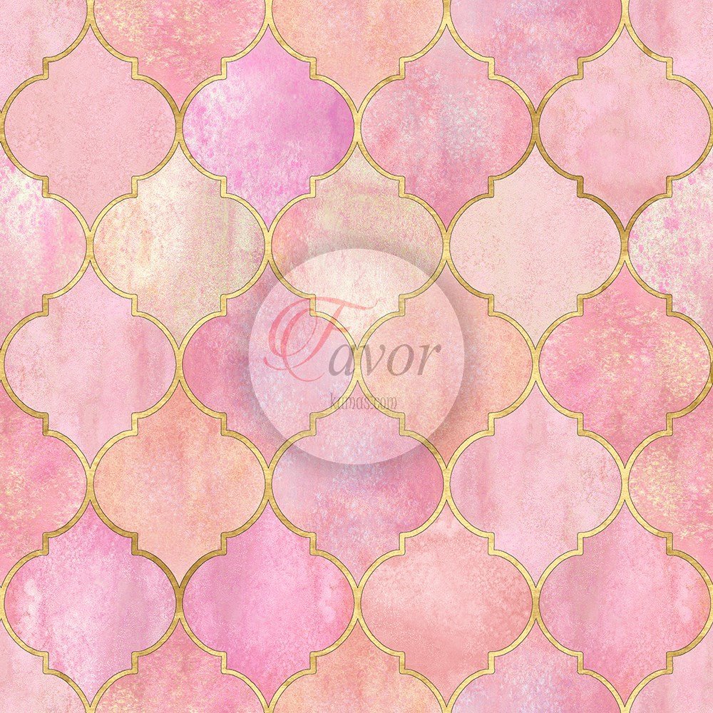 Mor Moroccan Desenli Kumaş 2 pembe