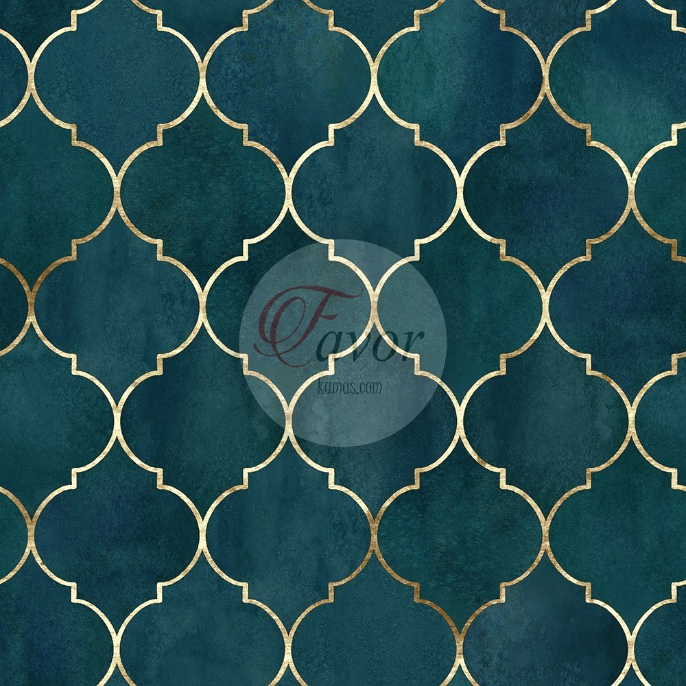 Mor Moroccan Desenli Kumaş 2 yeşil