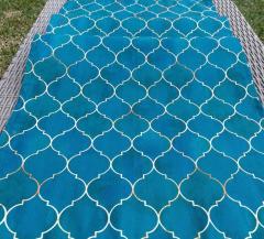 Mor Moroccan Desenli Kumaş 2 yeşil