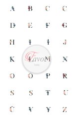 Harf Desenli Kahve Supla Kumaşı 2,5 mt-tüm harfler