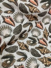 Vizon Deniz Kabuğu Desenli Kumaş