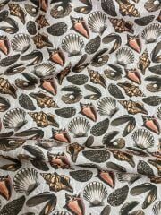 Vizon Deniz Kabuğu Desenli Kumaş