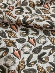 Vizon Deniz Kabuğu Desenli Kumaş