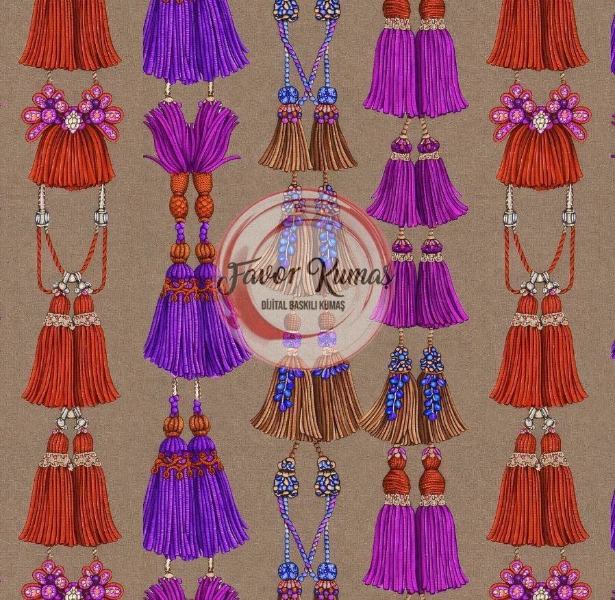 Püskül Desenli Kumaş