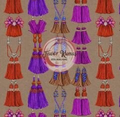 Püskül Desenli Kumaş