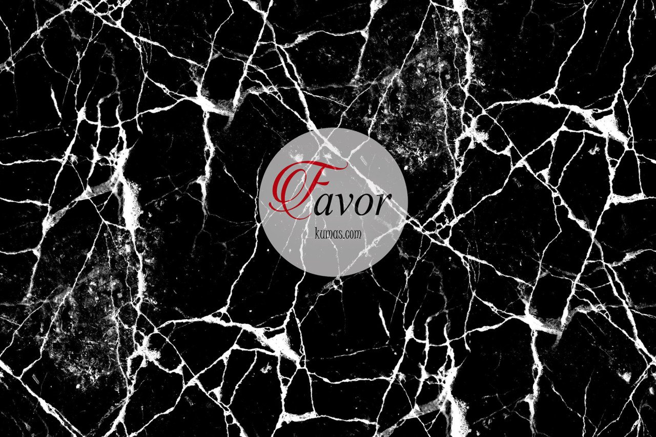 Beyaz Mermer Desenli Kumaş siyah