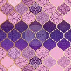 Mor Moroccan Desenli Kumaş mor