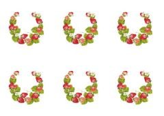 Çilek Desenli Runner ve Supla Kumaşı 35'lik 6 adet supla -1 mt