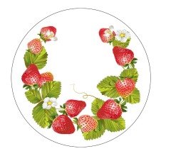 Çilek Desenli Runner ve Supla Kumaşı 35'lik 6 adet supla -1 mt