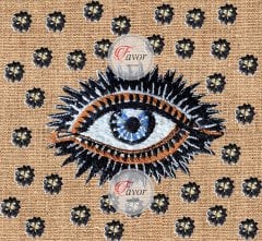 Keten Zemin Göz Desenli Kumaş