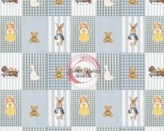 Vintage Pötikare Mavi Desenli Kumaş