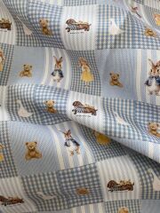 Vintage Pötikare Mavi Desenli Kumaş