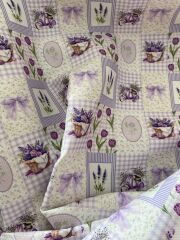 Vintage Pötikare Lila Desenli Kumaş