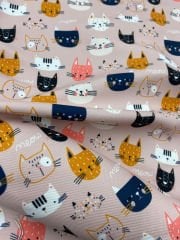 Sıralı Kedi Desenli Hobi Kumaş Seti