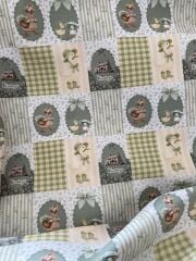 Vintage Pötikare Yeşil Desenli Kumaş