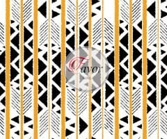 Sarı Dik Çizgili Geometrik Desenli Kumaş