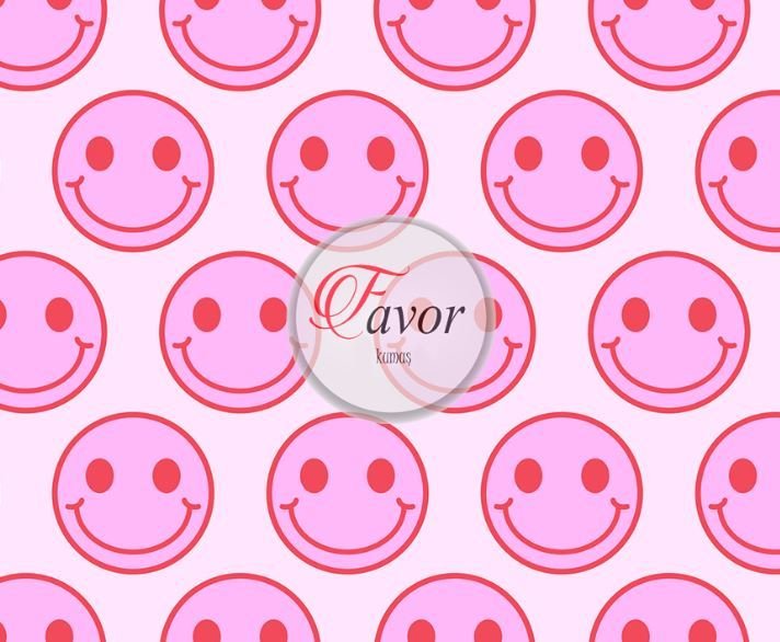 Pembe Smile Desenli Kumaş