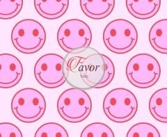 Pembe Smile Desenli Kumaş