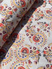 Etnik Nakış Desenli Kumaş krem