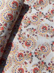 Etnik Nakış Desenli Kumaş krem