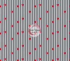 Çıtır Çizgili Ve Kırmızı Kalp Desenli Kumaşlar 2