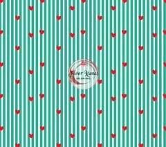 Çıtır Çizgili Ve Kırmızı Kalp Desenli Kumaşlar 2