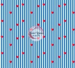 Çıtır Çizgili Ve Kırmızı Kalp Desenli Kumaşlar 2