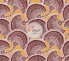 Yelpaze Desenli Kumaş 2 Döşemelik Petek Kumaş - çiçek motif