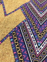 Keten Zemin Geometrik Desenli Kumaş