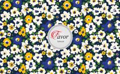 Menekşe Desenli Kumaş mavi