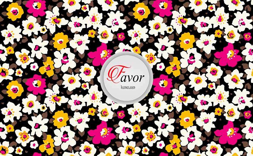 Menekşe Desenli Kumaş pembe