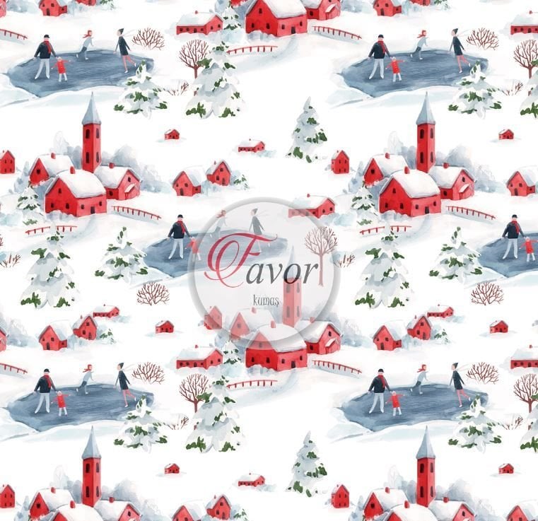 Buz Pateni Desenli Kumaş