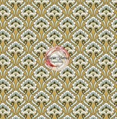 Retro Geometrik Çiçek Desenli Kumaş