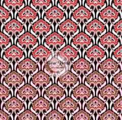 Retro Geometrik Çiçek Desenli Kumaş