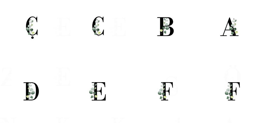 Harf Desenli Kahve Supla Kumaşı 2 60 cm-8 harf