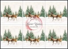 Yılbaşı Orman Geyikleri Runner ve Supla Kumaşı