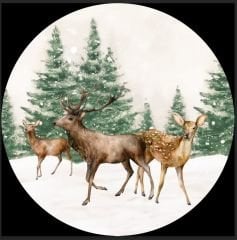 Yılbaşı Orman Geyikleri Runner ve Supla Kumaşı