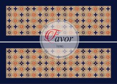 Lacivert Desenli Runner ve Supla Kumaşı 1 mt -2 adet runner