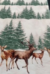 Yılbaşı Orman Geyikleri Runner ve Supla Kumaşı