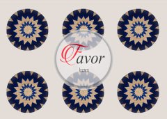 Lacivert Desenli Runner ve Supla Kumaşı 1 mt -6 adet supla