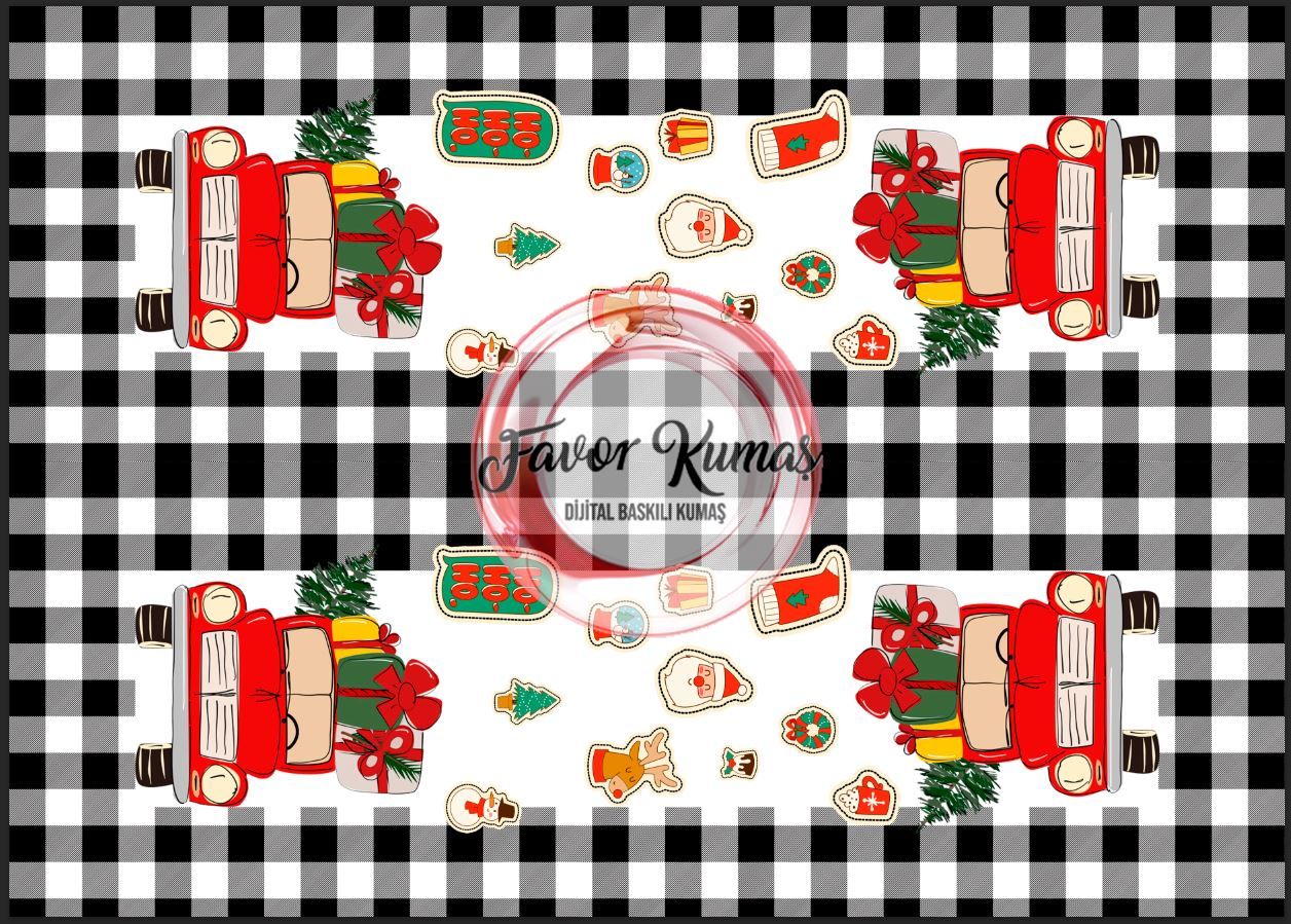 Yılbaşı Kamyonu Runner ve Supla Kumaşı 1 mt -2 adet runner