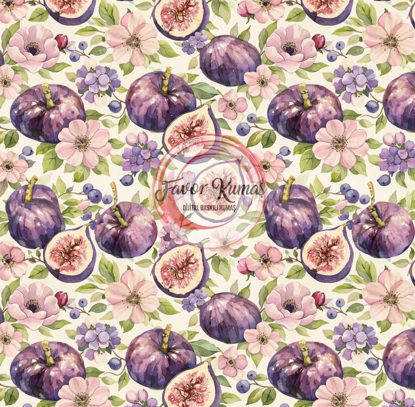 İncir Bahçesi Desenli Kumaş 2