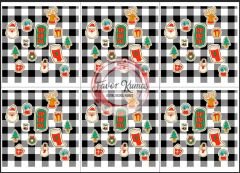 Yılbaşı Kamyonu Runner ve Supla Kumaşı kırlent -45x45 cm- 6 adet