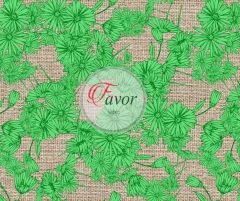 Keten Zemin Kareli Renkli Çiçekli Kumaş Döşemelik Petek Kumaş - yeşil