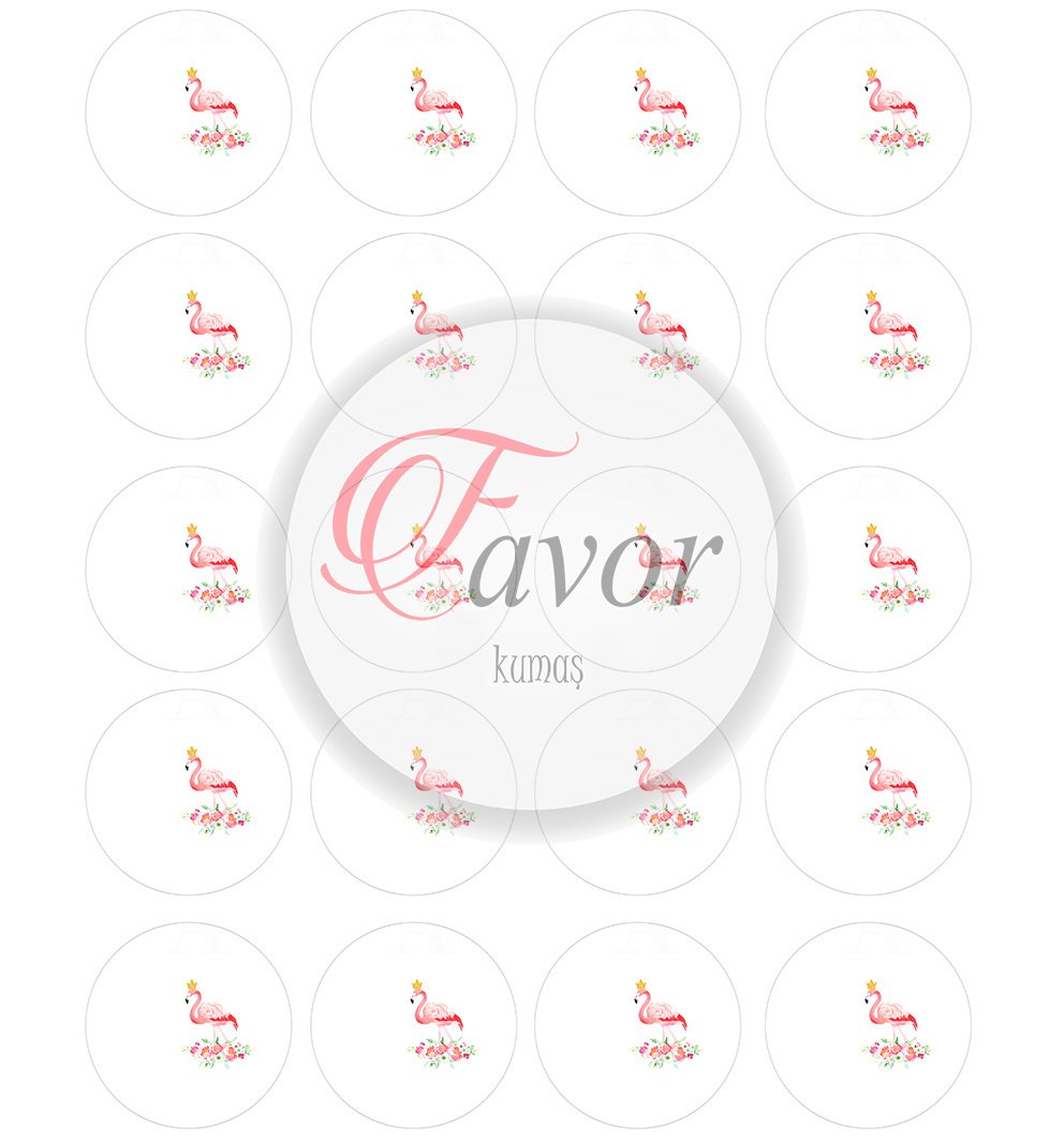 Filamingo Desenli Kahve Supla Kumaşı 20 tane kahve suplası-1,5 mt