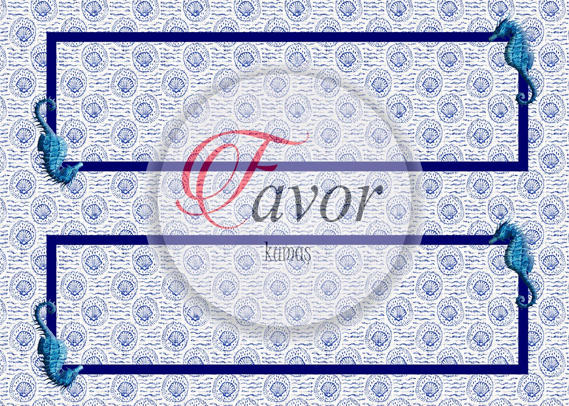 Deniz Atı Desenli Runner ve Supla Kumaşı 1 mt -2 adet runner