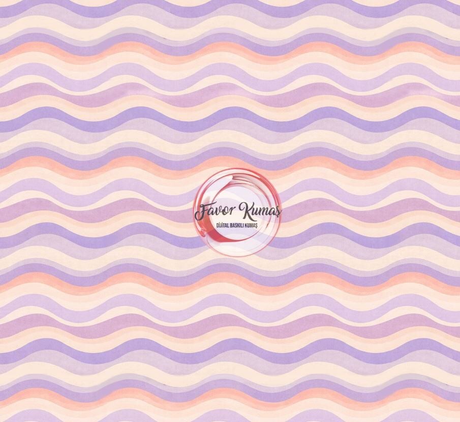 Soft Retro Dalga Desenli Kumaş