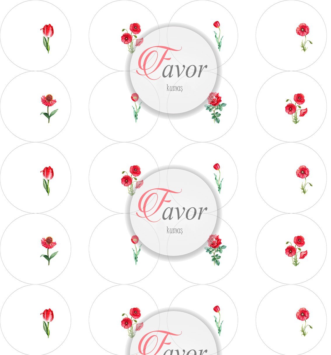 Gelincik Çiçeği Kahve Supla Kumaşı 20 tane kahve suplası-1,5 mt